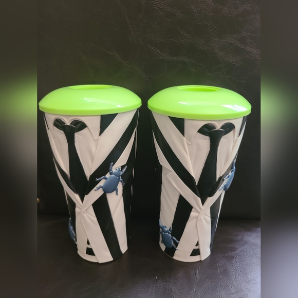 AMC Theaters Beetlejuice Beetlejuice Cup And Lid Only, Set Of 2. Pre-owned, - Picture 1 of 5